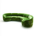 5-Sitzer Ecksofa Grün 330 x 170 x 75 cm Polyester-Samt Halbmondform