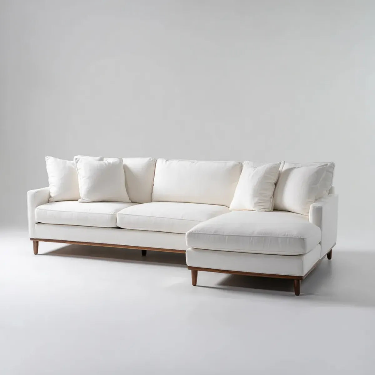 Ecksofa mit Recamiere rechts Weiß 270 x 160 x 85 cm Polyester in L-Form