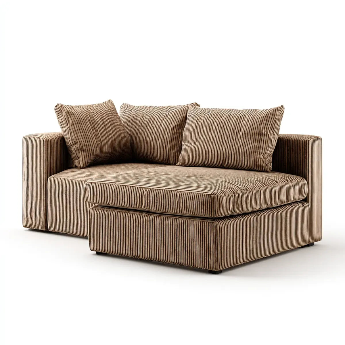 2-Sitzer Sofa Beige 140 x 100 x 78 cm mit Polyester-Cordbezug und Schaumstoffpolsterung