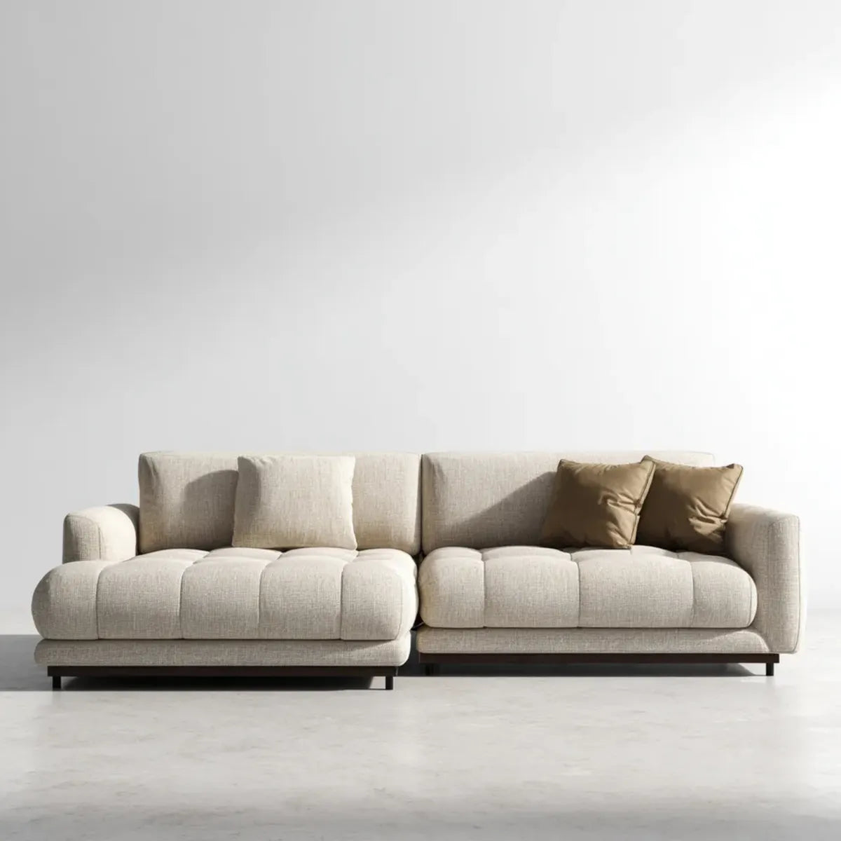 Modulares 4-Sitzer Sofa Beige 300 x 105 x 78 cm mit Polyesterbezug und Rechteckform