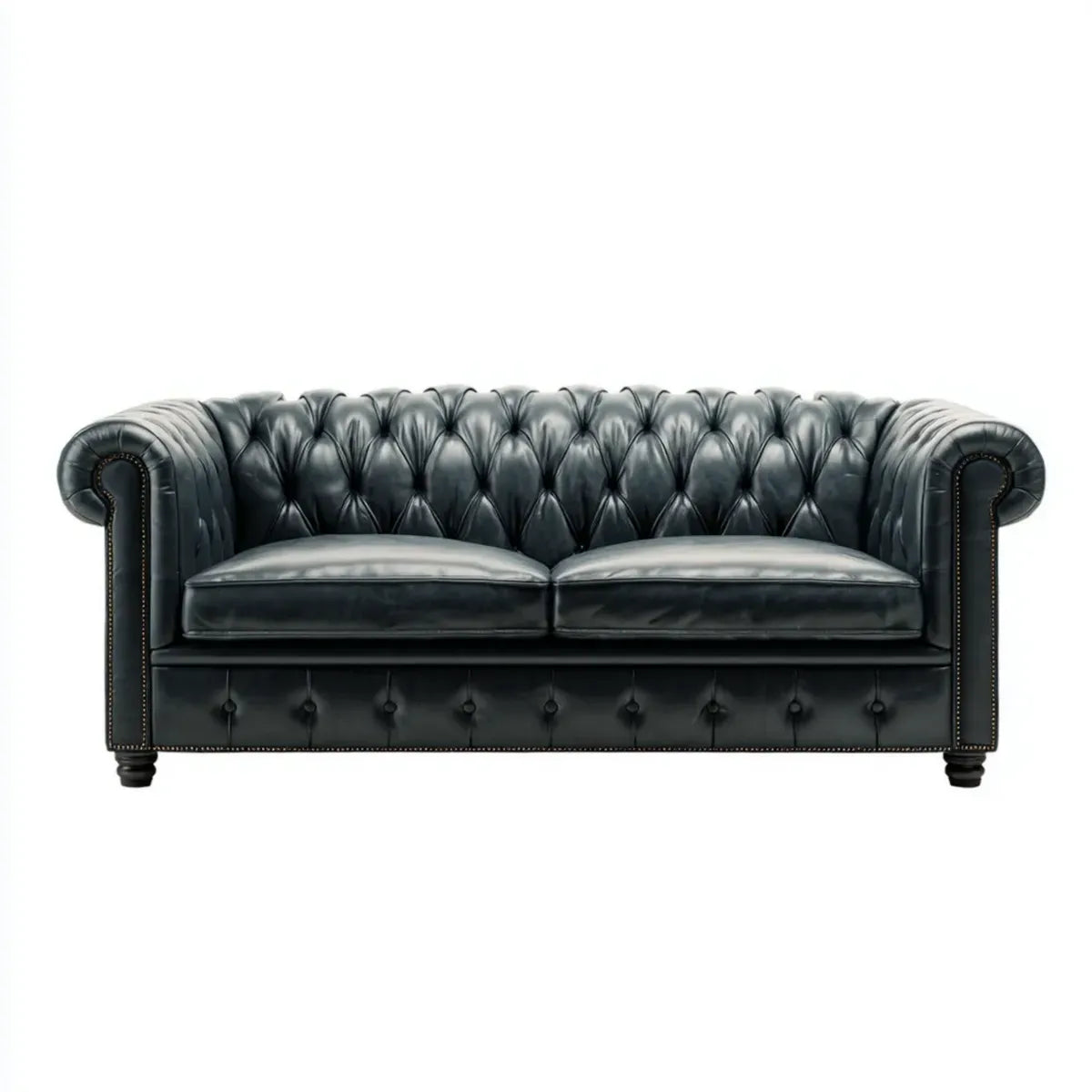 2-Sitzer Chesterfield Sofa Schwarz 180 x 90 x 75 cm PU-Kunstleder Rechteckig