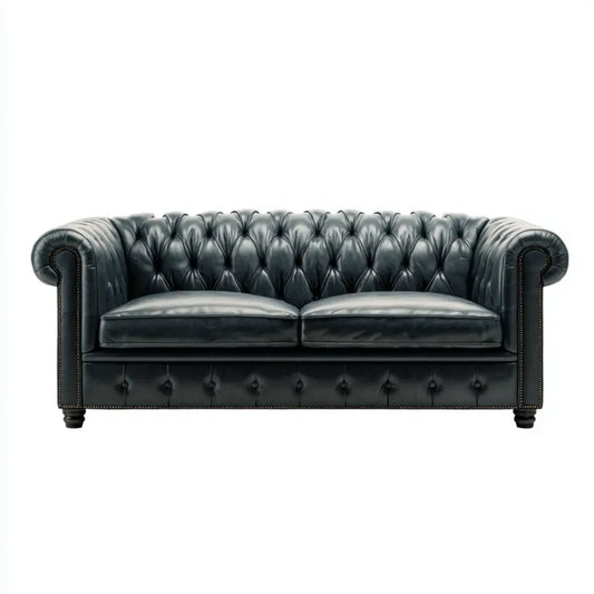2-Sitzer Chesterfield Sofa Schwarz 180 x 90 x 75 cm PU-Kunstleder Rechteckig