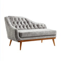 2-Sitzer Sofa Grau 150 x 85 x 90 cm Samtbezug mit Knopfheftung geschwungene Form