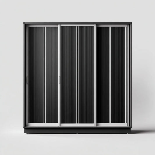 Schiebetürenschrank Kleiderschrank Schwarz Silber 180 x 60 x 200 cm pulverbeschichteter Stahl rechteckig