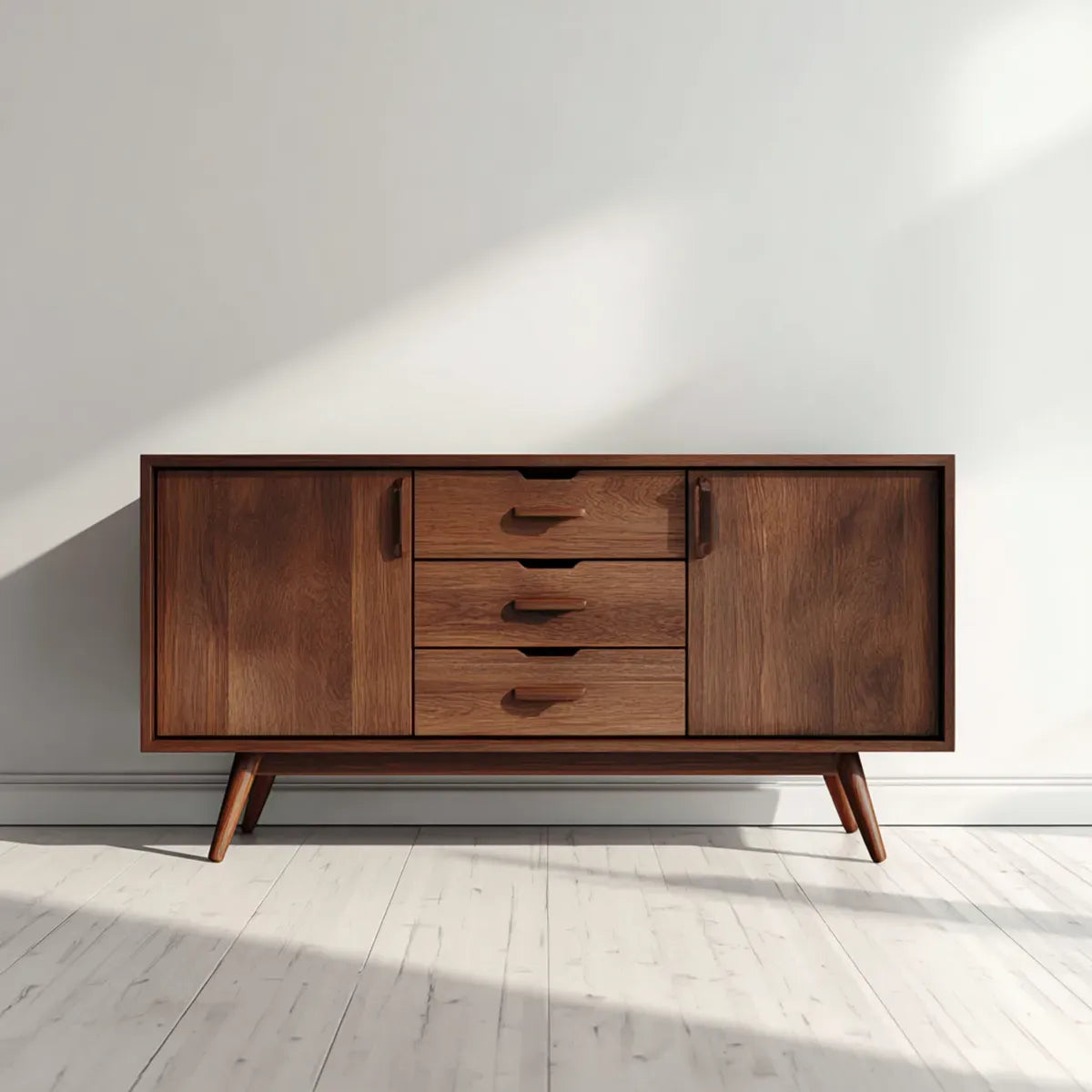Sideboard Nussbaum 160 x 40 x 80 cm MDF mit Walnussfurnier rechteckig