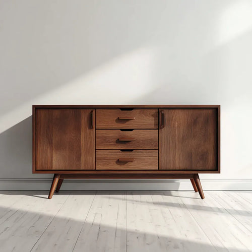 Sideboard Nussbaum 160 x 40 x 80 cm MDF mit Walnussfurnier rechteckig